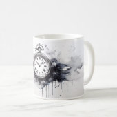 Minimalistische Uhr Kaffeetasse (VorderseiteRechts)
