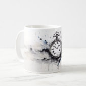 Minimalistische Uhr Kaffeetasse (Vorderseite Links)
