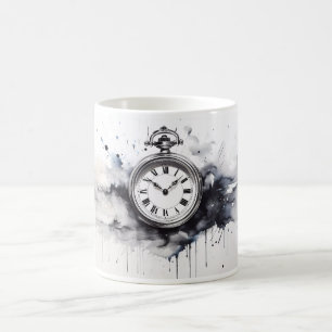 Minimalistische Uhr Kaffeetasse