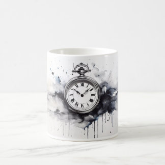 Minimalistische Uhr Kaffeetasse