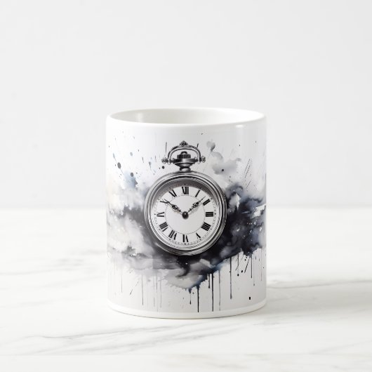 Minimalistische Uhr Kaffeetasse (Mittel)
