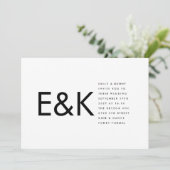 Minimalistische ultramoderne BOLD Monogramm-Hochze Einladung (Stehend Vorderseite)