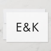 Minimalistische ultramoderne BOLD Monogramm-Hochze Einladung (Rückseite)