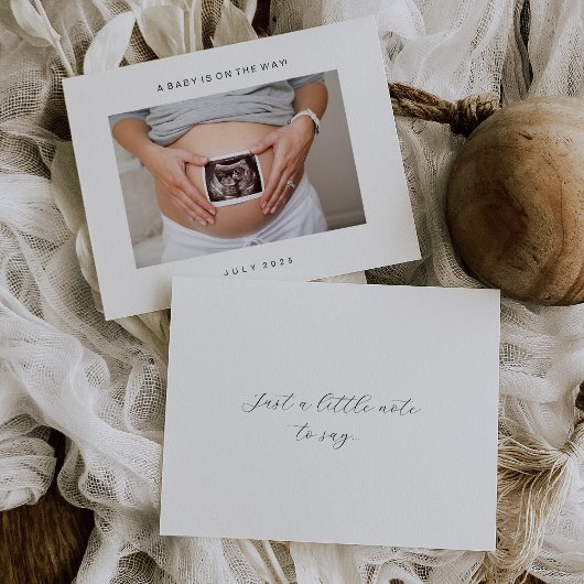 Minimalistische Ultrasound Foto Baby Announccard Dankeskarte