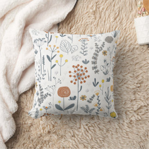 Minimalistische Umriss Floral Modern Kissen