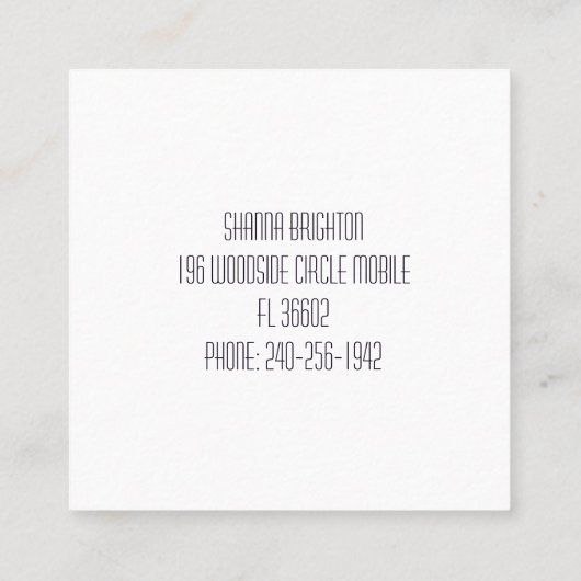 Minimalistische und bunte abstrakte Polka-Punkte Quadratische Visitenkarte (Rückseite)