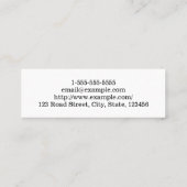 Minimalistische und einfache mini visitenkarte (Rückseite)