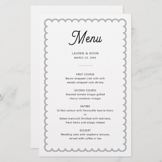 Minimalistische und einfache, skalierte Grenz-Menü (Vorne/Hinten)