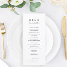 Minimalistische und einfache Speisen für Hochzeits