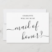 Minimalistische und einfache Trauzeugin Einladung (Vorderseite)