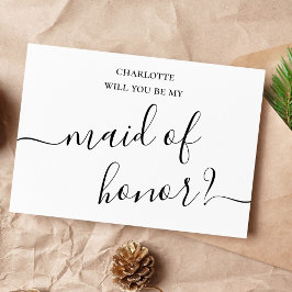 Minimalistische und einfache Trauzeugin Einladung