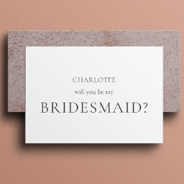 Minimalistische und elegante Bridesmaid-Vorschlags Einladung
