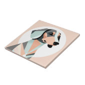 Minimalistische und elegante geometrische Dackel Fliese (Seite)
