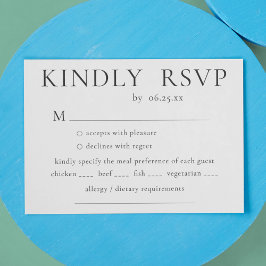 Minimalistische und elegante Hochzeit mit kulinari RSVP Karte