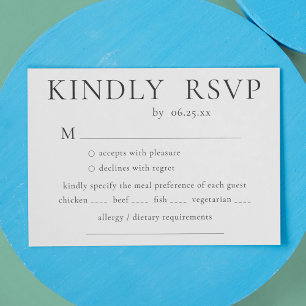 Minimalistische und elegante Hochzeit mit kulinari RSVP Karte