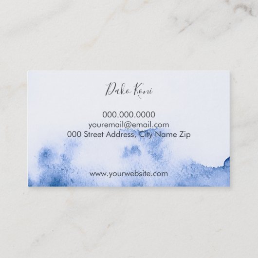 Minimalistische und elegante Visitenkarte (Rückseite)