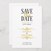 Minimalistische und klassische Hochzeit Save The Date (Vorne/Hinten)