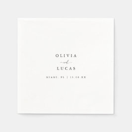 Minimalistische und klassische White Wedding Serviette