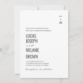 Minimalistische und moderne Einladung zur Hochzeit (Vorderseite)