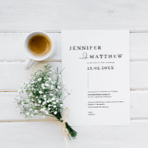 Minimalistische und moderne Einladung zur Hochzeit