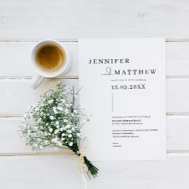 Minimalistische und moderne Einladung zur Hochzeit