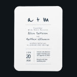 Minimalistische und moderne Einladung zur Hochzeit Magnet<br><div class="desc">Besteht aus einfachen Punkten mit spielerischem Skript und sans Serif Typografie. Alles vor einem Hintergrund von reinem Weiß. Diese Elemente sind einfach,  modern,  spielerisch und leicht. Ideal für eine Hochzeit zum Thema Meer. Dieses wurde von White Paper Birch Co. exklusiv für Zazzle entworfen. Abrufbar unter: http://www.zazzle.com/whitepaperbirch</div>