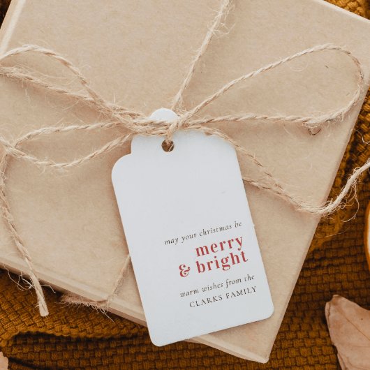Minimalistische und moderne Feiertagsgeschenkkarte Geschenkanhänger