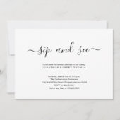 Minimalistische und moderne Gender Neutral Sip and Einladung (Vorderseite)