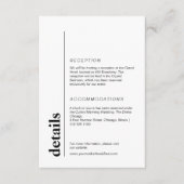 Minimalistische und moderne Hochzeitsinformationen Begleitkarte (Vorderseite)