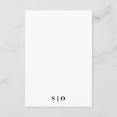 Minimalistische und moderne Hochzeitsinformationen Begleitkarte (Rückseite)