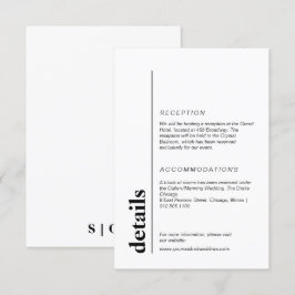 Minimalistische und moderne Hochzeitsinformationen Begleitkarte