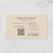 Minimalistische und moderne Kerzen-Botanik-QR-Code Visitenkarte (Rückseite)