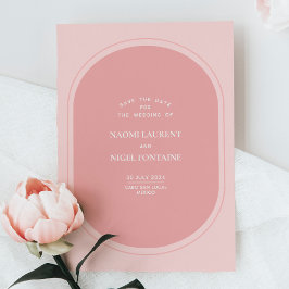 Minimalistische und moderne rosa Save the Date-Kar Einladung