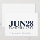 Minimalistische und moderne Typografie Save the Da Date (Vorne/Hinten)