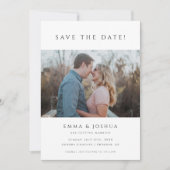 Minimalistische und moderne White 2 Foto Hochzeit Save The Date (Vorderseite)