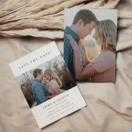 Minimalistische und moderne White 2 Foto Hochzeit Save The Date