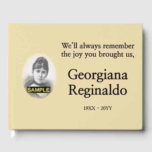 Minimalistische und Personalisierte Begräbnisgaler Gästebuch (Vorderseite)