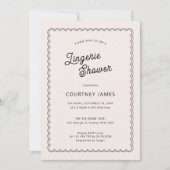 Minimalistische und schlichte Dessous-Dusche Einladung (Vorderseite)