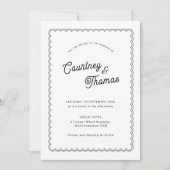 Minimalistische und schlichte geschmolzene Grenze Einladung (Vorderseite)