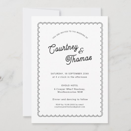 Minimalistische und schlichte Keilgrenze mit UAWG Einladung (Vorderseite)