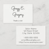 Minimalistische und Schlichte Pädikurist-Visitenka Visitenkarte (Vorne/Hinten)