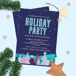 Minimalistische und stilvolle Winterpine Tree Holi Einladung