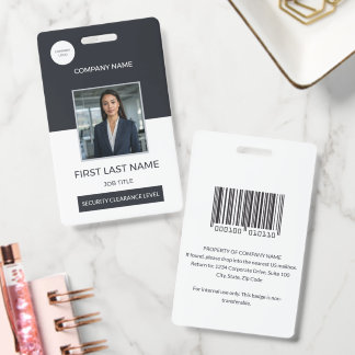 Minimalistische Unternehmensmitarbeiter-Foto-ID-Si Ausweis