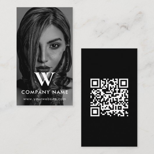 Minimalistische Unternehmensmonogramm-Fotografie  Visitenkarte (Vorne/Hinten)