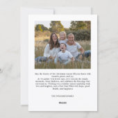 Minimalistische Urlaubskarte Feiertagskarte (Rückseite)