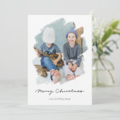 Minimalistische Urlaubskarte | weiß Feiertagskarte (Stehend Vorderseite)