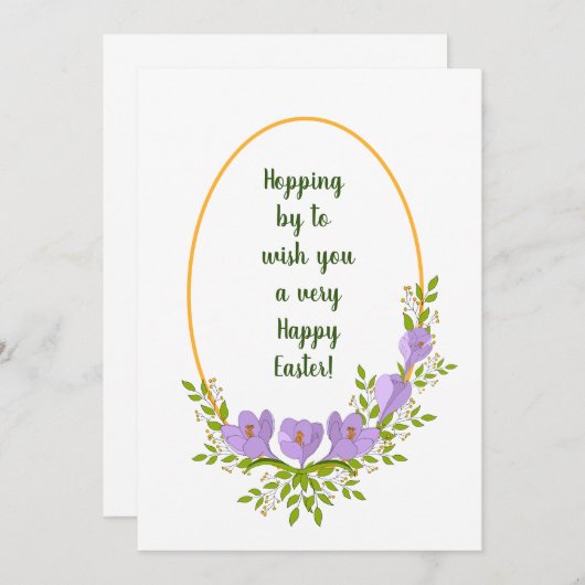 Minimalistische Urlaubskränke Crocus Blume Ostern (Vorne/Hinten)