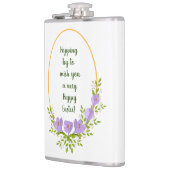 Minimalistische Urlaubskränke Crocus Blume Ostern Flachmann (Links)