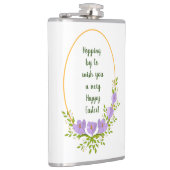 Minimalistische Urlaubskränke Crocus Blume Ostern Flachmann (Rechts)