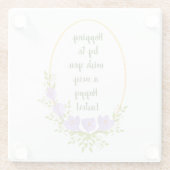 Minimalistische Urlaubskränke Crocus Blume Ostern Glasuntersetzer (Rückseite)